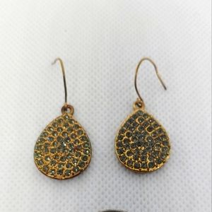 Kenneth Cole Gold tone/smoke stone earrings